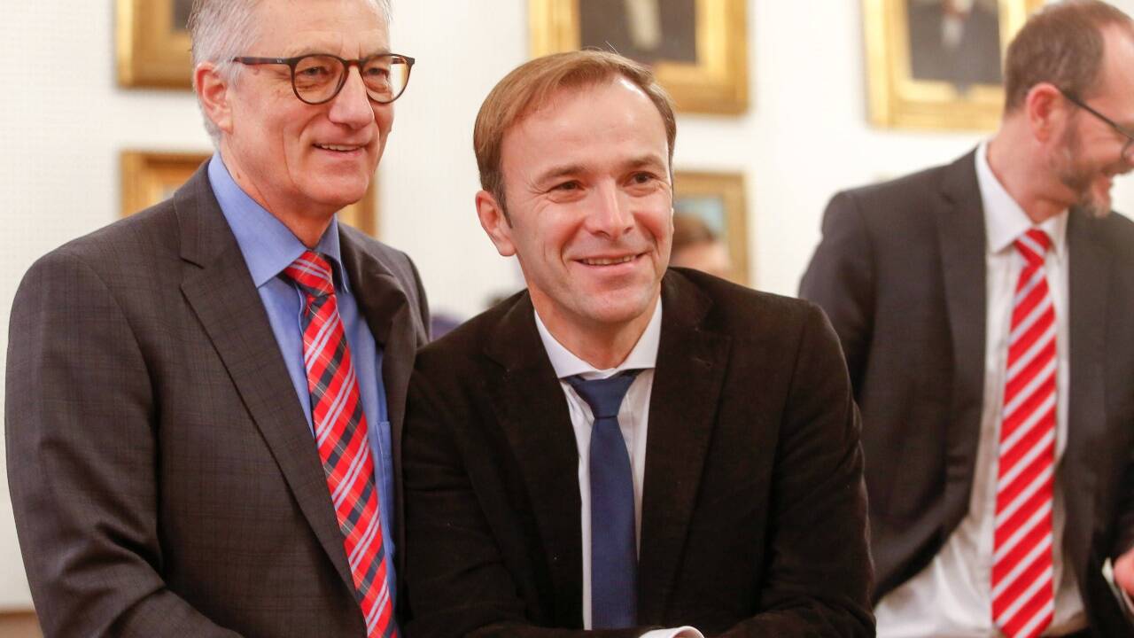 SPÖ-Landesparteichef Walter Steidl und der frisch gebackene Vizebürgermeister Bernhard Auinger. 
