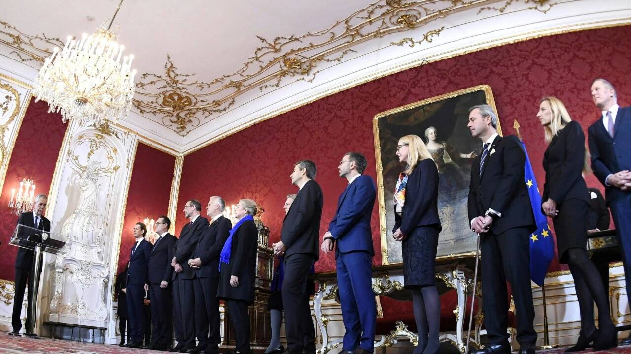 Feierliches Zeremoniell in der Hofburg.  