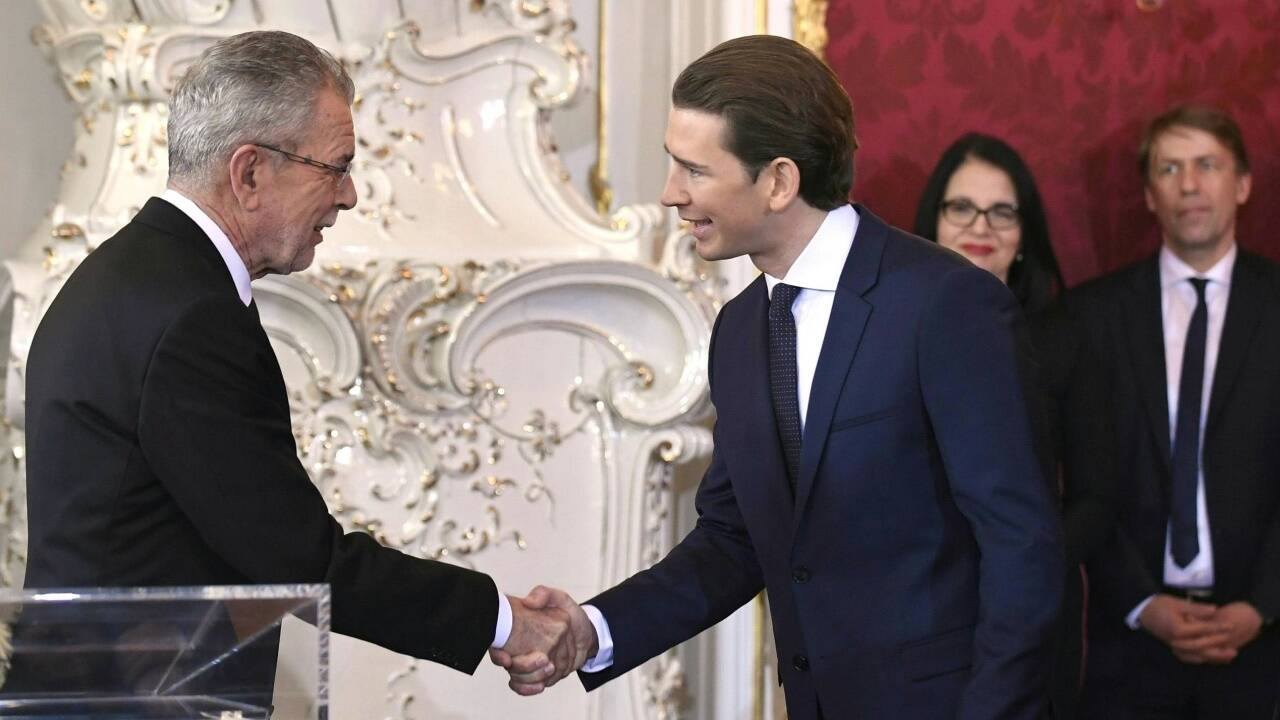 Bundespräsident Alexander Van der Bellen und Kanzler Sebastian Kurz (ÖVP).  