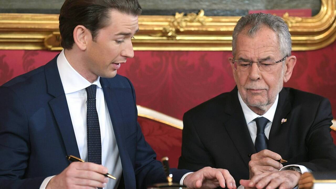 Kanzler Sebastian Kurz (ÖVP) und Bundespräsident Alexander Van der Bellen.  