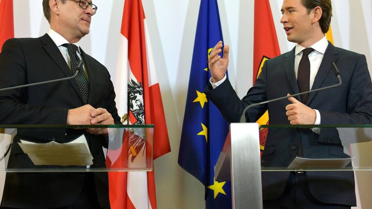 Vizekanzler Heinz-Christian Strache (FPÖ) und Bundeskanzler Sebastian Kurz (ÖVP) am Dienstag, 19. Dezember 2017, anl. einer Sitzung des Ministerrates im Bundeskanzleramt in Wien. 