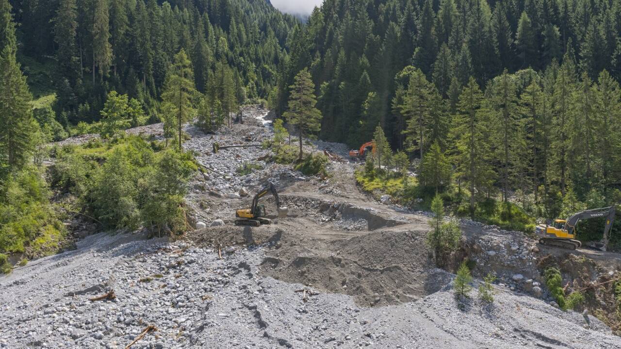 Überschwemmung nach Unwetter, August 2017, Forstrevier Kleinarl. 