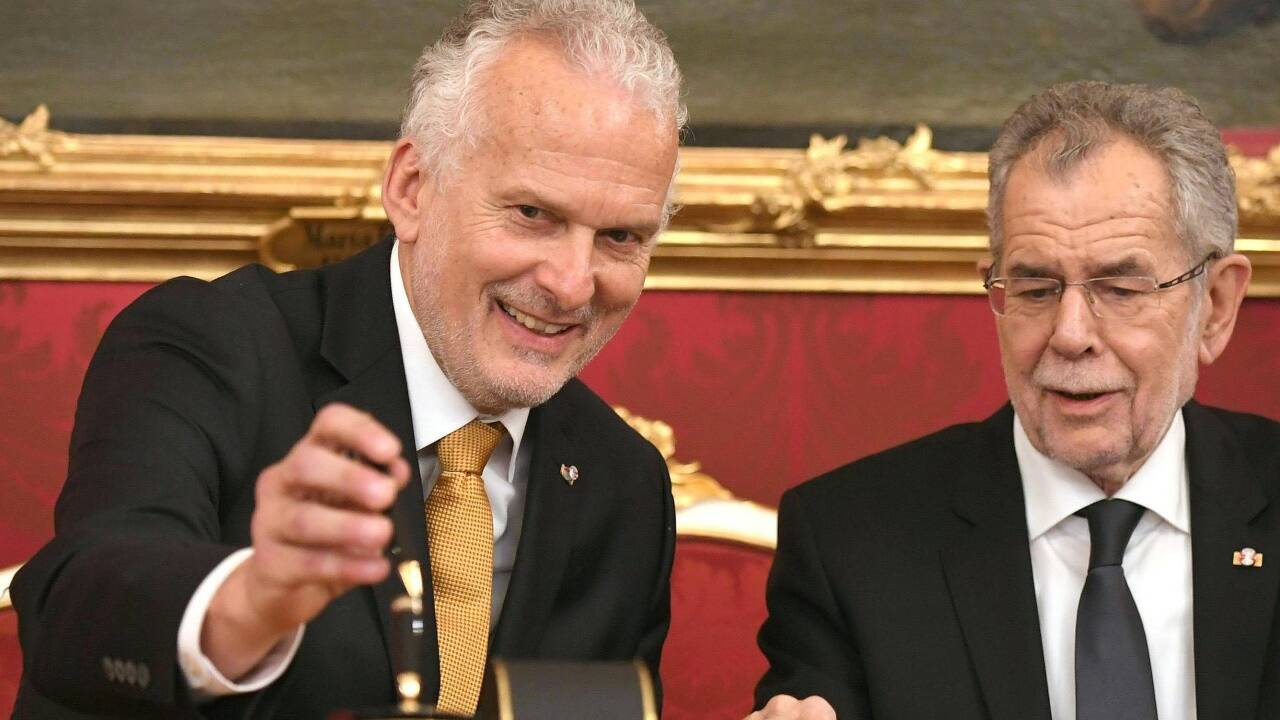 Justizminister Josef Moser (ÖVP) und Bundespräsident Van der Bellen.  