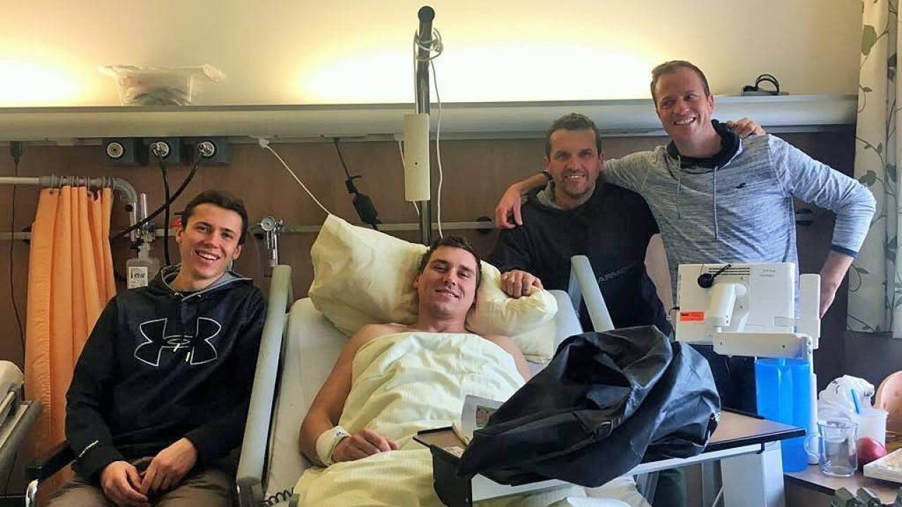 Sie überstanden den Unfall mit der Gondelbahn: Die Brüder Simon und David H., Hermann U. und Christoph W. (v. l.). Sie überstanden den Unfall mit der Gondelbahn: Die Brüder Simon und David H., Hermann U. und Christoph W. (v. l.).
