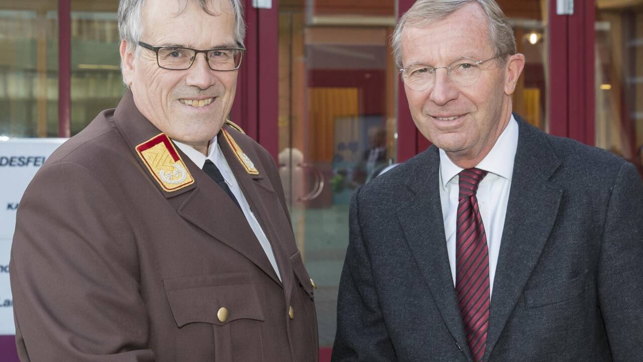 Zwei, die sich verstehen: LFK Leopold Winter und Landeshauptmann Wilfried Haslauer. 