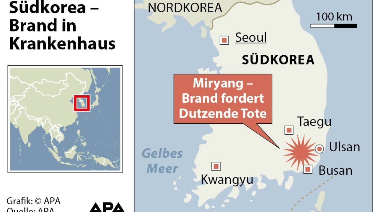 Der Brand im Krankenhaus von Miryang forderte dutzende Todesopfer. 