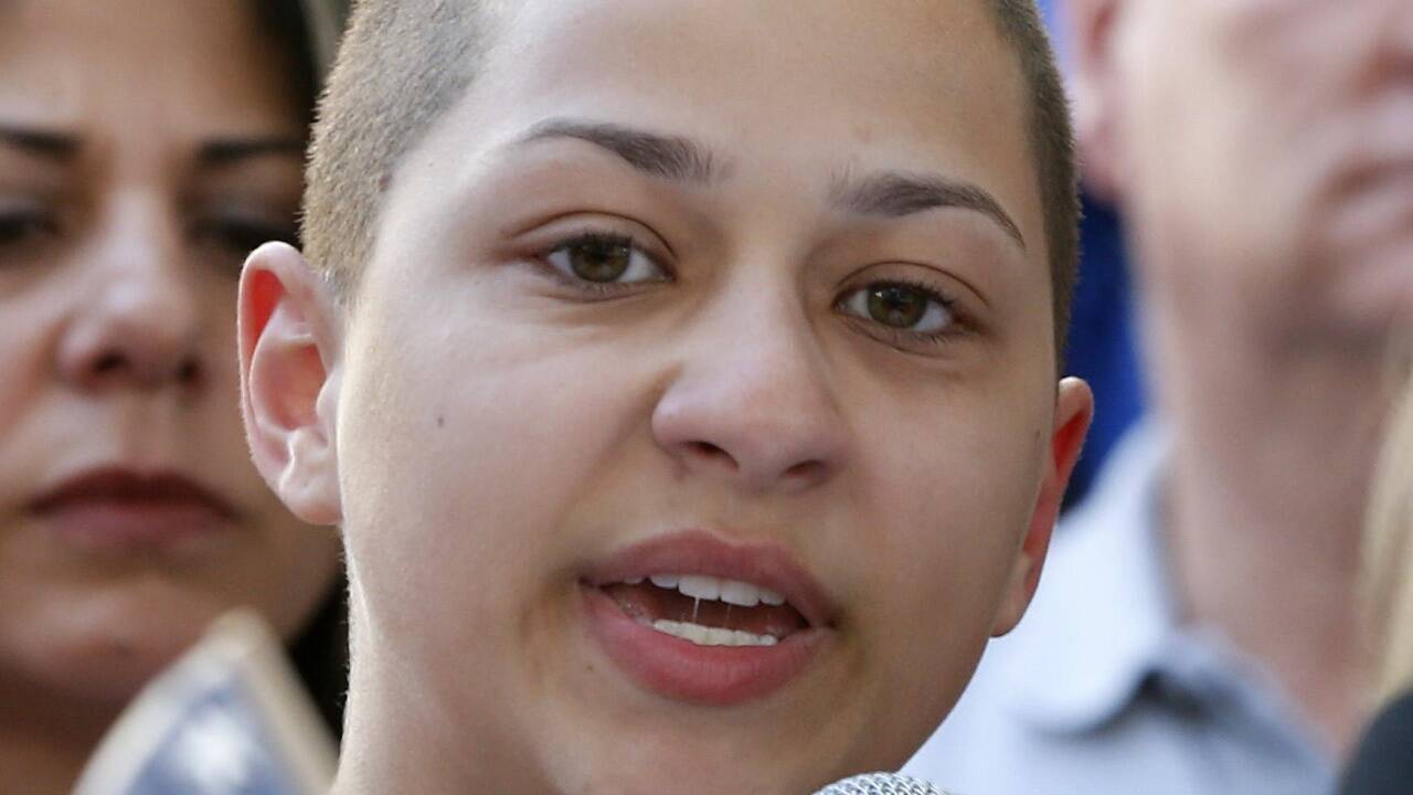 Emma Gonzalez bei ihrer Rede in Fort Lauderdale. 