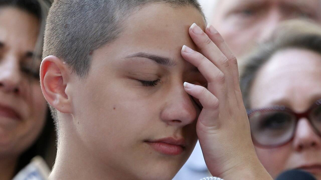 Emma Gonzalez bei ihrer Rede in Fort Lauderdale. 