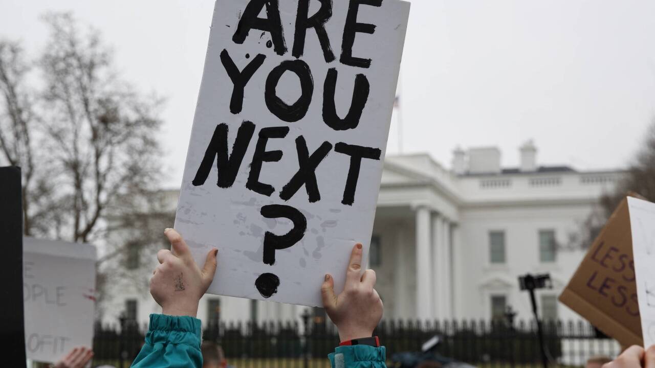 Anti-Waffen-Demo vor dem Weißen Haus in Washington. 
