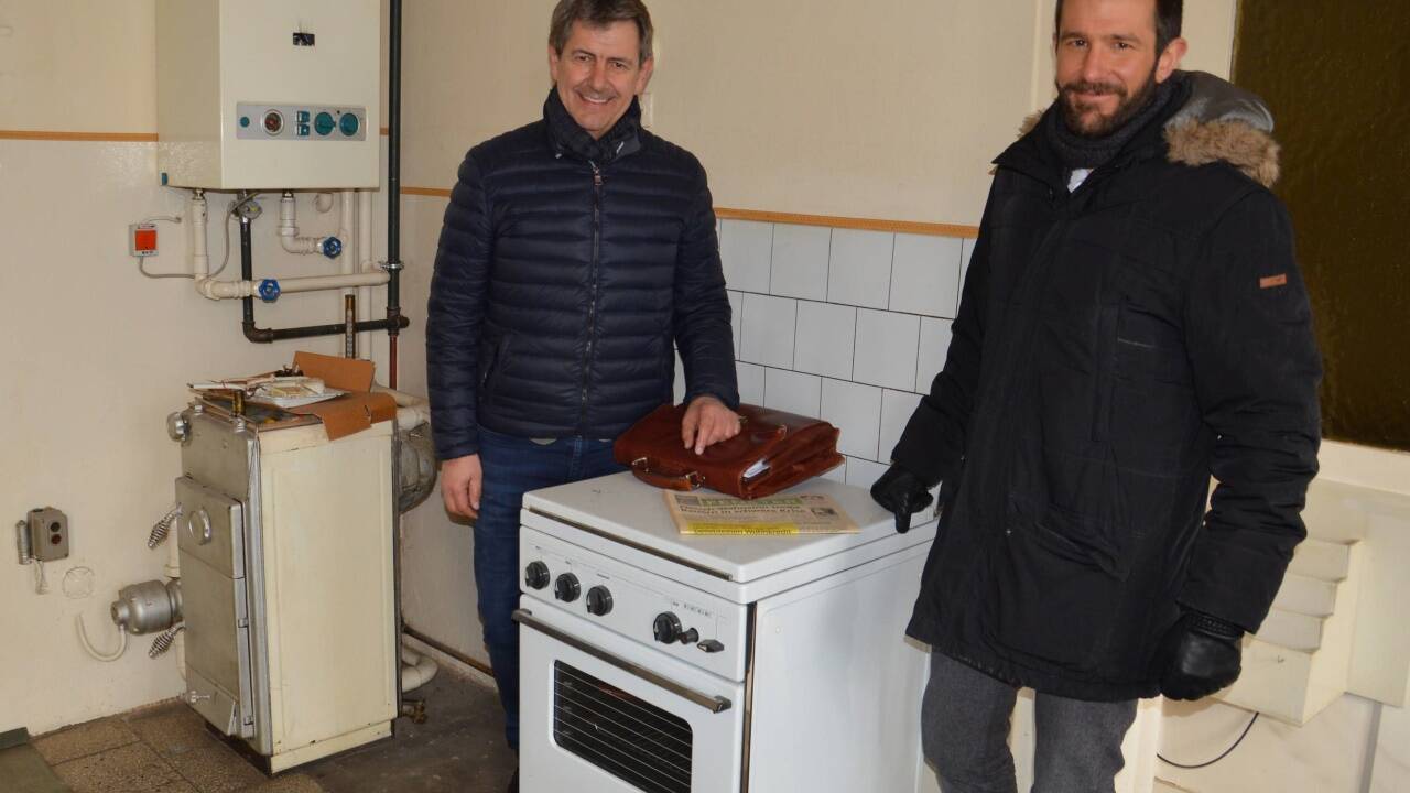 Johann Steckenbauer und Patrick Pfeifenberger beim Lokalaugenschein. 