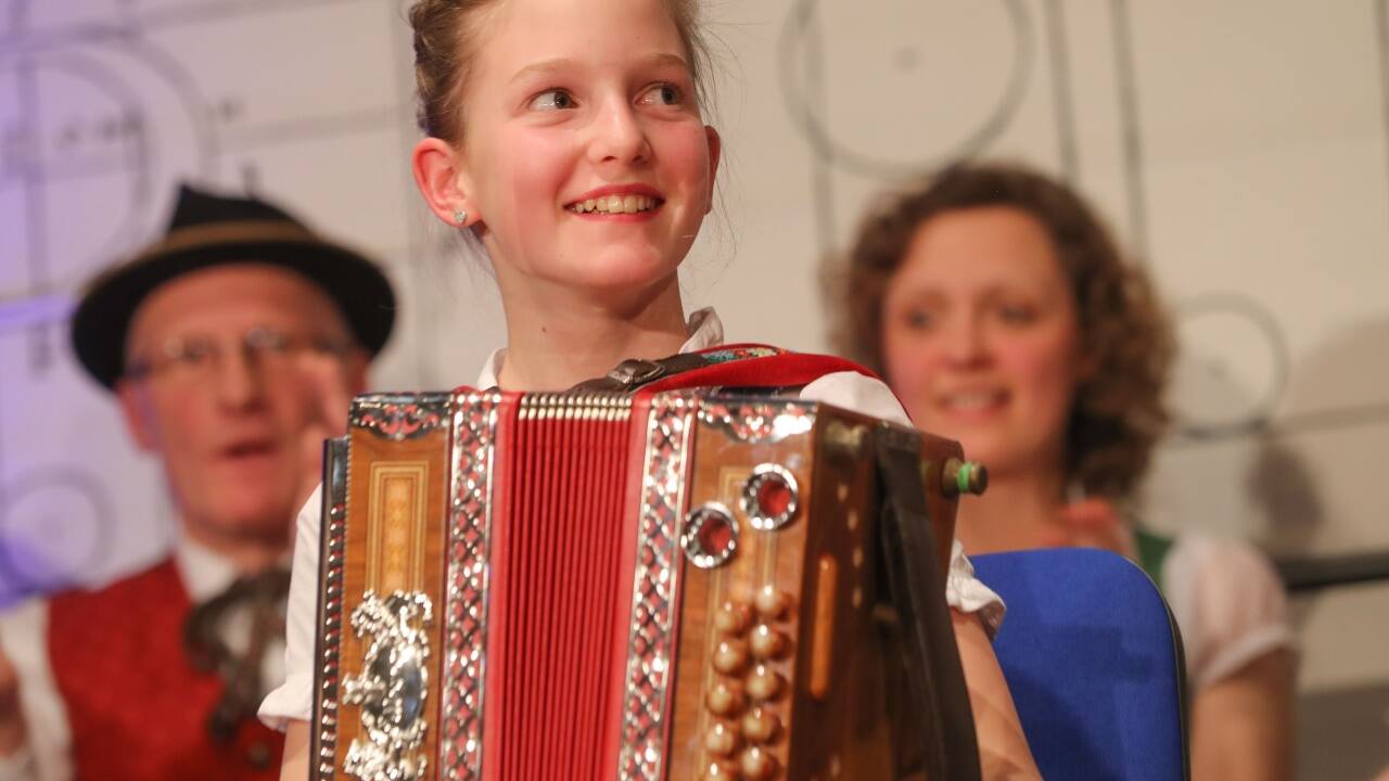 Die 10-jährige Sarah Gschwandtner von der Fischbachegg Musi aus Abtenau begeisterte das Publikum.  