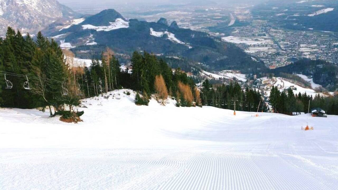 Der frühe Schneefall erwies sich heuer auch für die kleinen Skigebiete als Segen. Auf dem Dürrnberg gibt es eine Teilbeschneiung, aber um die Saison bis Ostern zu verlängern, dürfte es zu warm sein.  