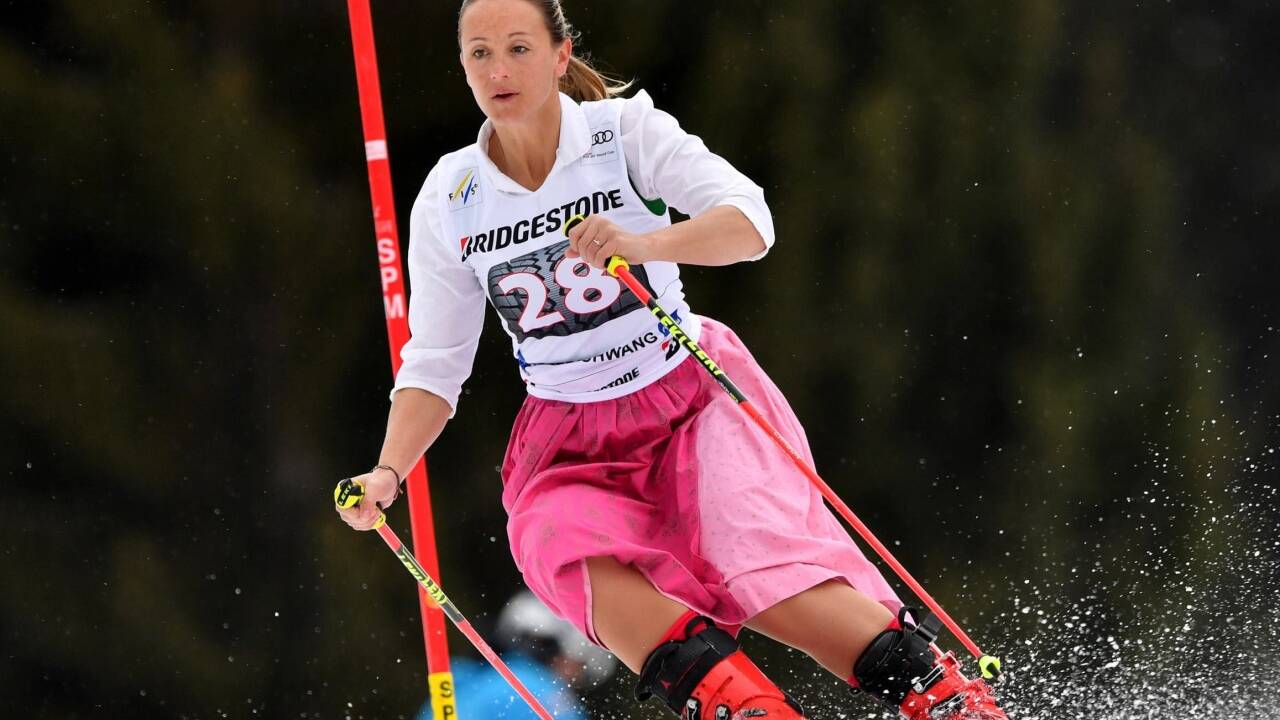 Michaela Kirchgasser fuhr ihr letztes Rennen in Tracht. 