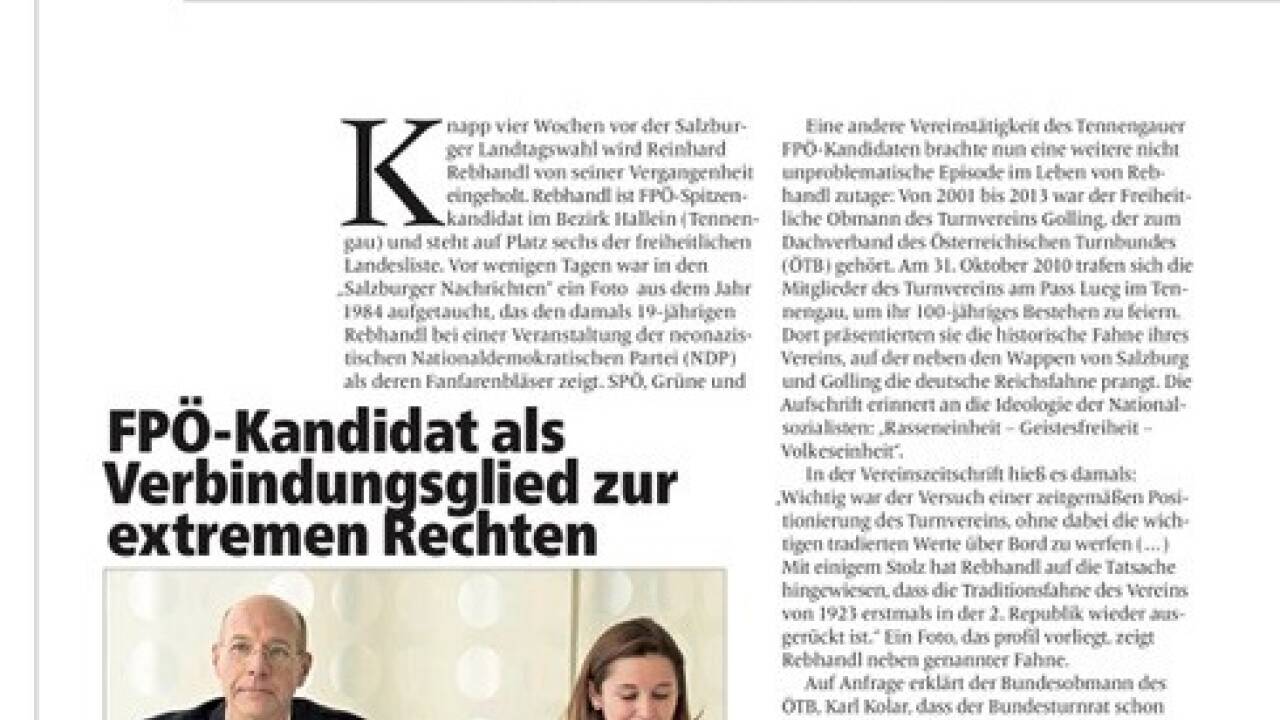 Reinhard Rebhandl (FPÖ-Spitzenkandidat im Tennengau) und FPÖ-Salzburg-Chefin Marlene Svazek.  