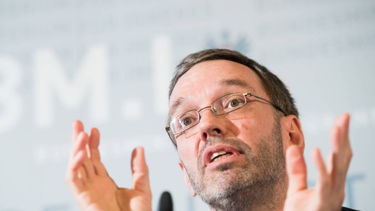 Innenminister Herbert Kickl (FPÖ) während der Präsentation der polizeilichen Kriminalstatistik 2017. 