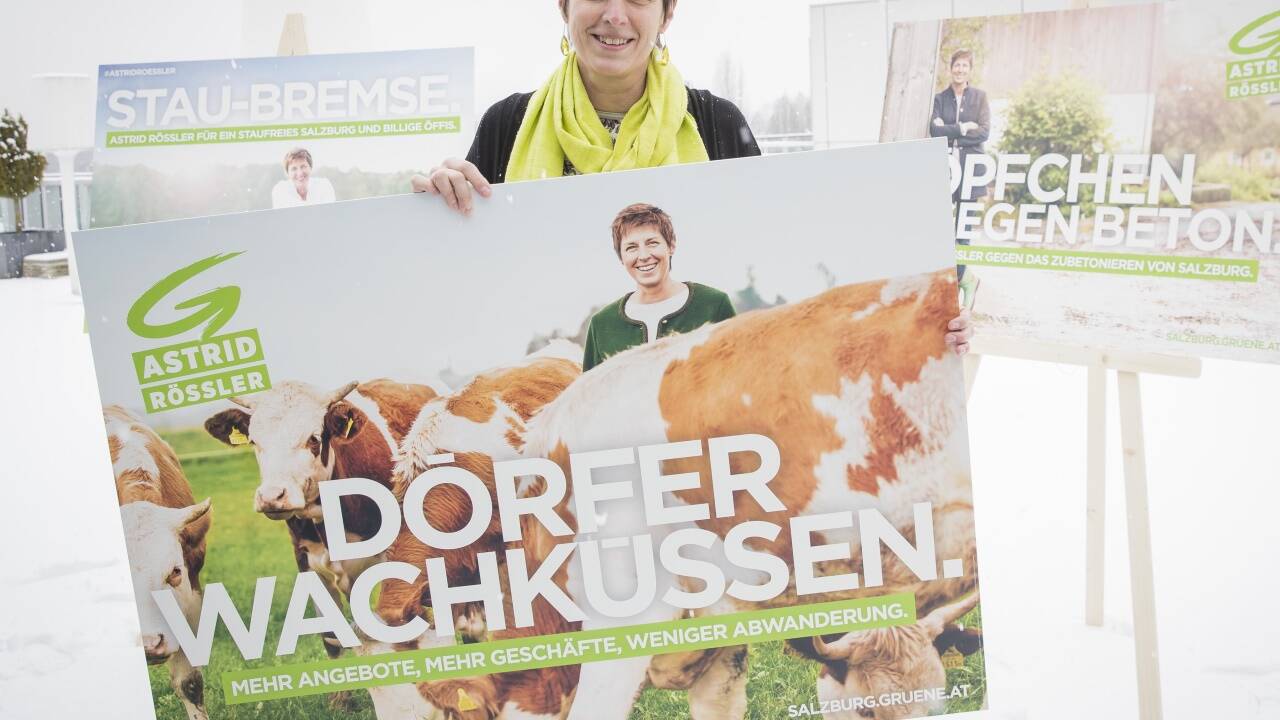 Am Freitag präsentierte Astrid Rössler ihre Plakate. 
