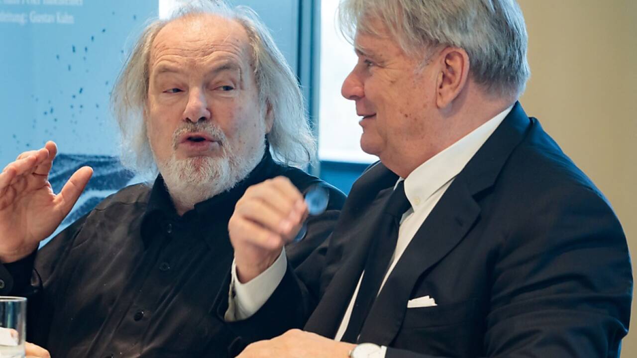 Erl-Intendant Kuhn und Präsident Haselsteiner bei der Pressekonferenz 