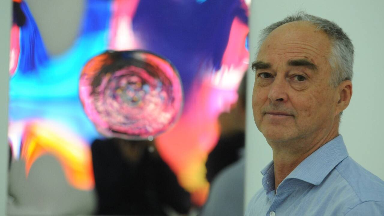 Hans Kupelwieser bei einer Ausstellung im Nexus in Saalfelden im August 2015. 
