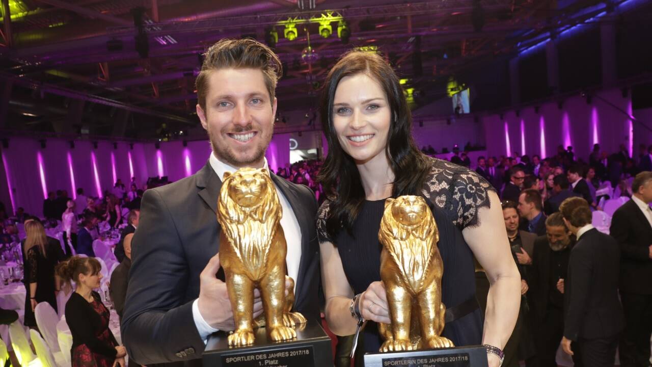 Das Siegerduo 2018: Anna Veith und Marcel Hirscher. Das Siegerduo 2018: Anna Veith und Marcel Hirscher.