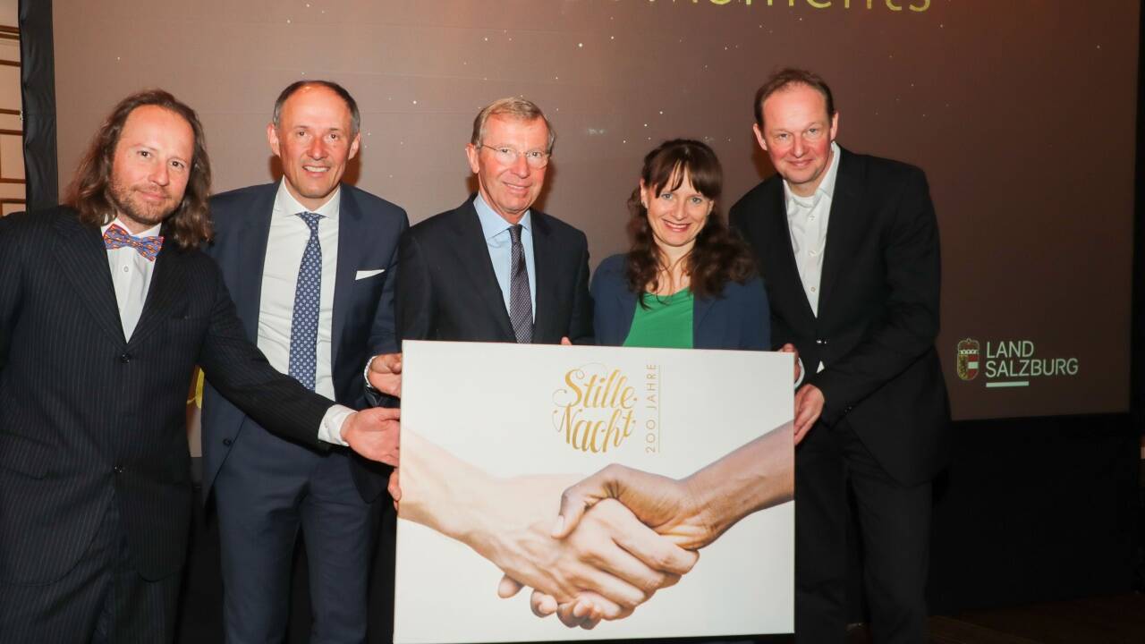 Paul Estrela, Leo Bauernberger, Wilfried Haslauer, Martina Berthold und Carl Philip von Maldeghem 