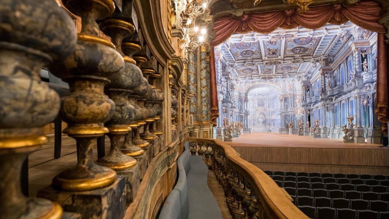Blicke ins sanierte Markgräfliche Opernhaus in Bayreuth. 