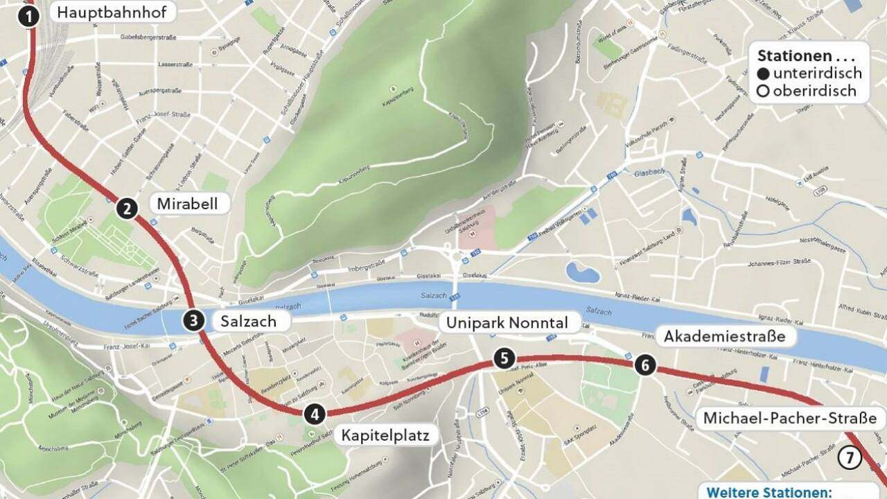 Neuer Anlauf für U-Bahn quer durch die Stadt Salzburg