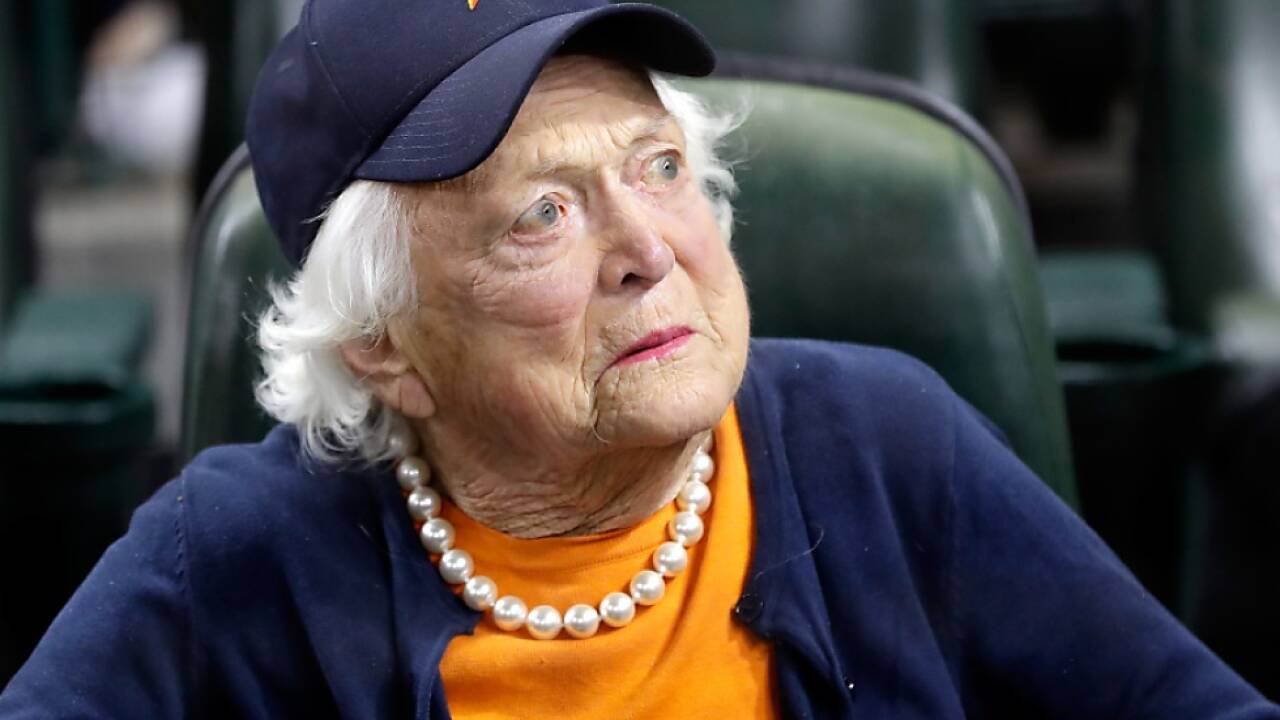 Barbara Bush bei einem Baseball-Spiel in Los Angeles im Oktober 2017. 