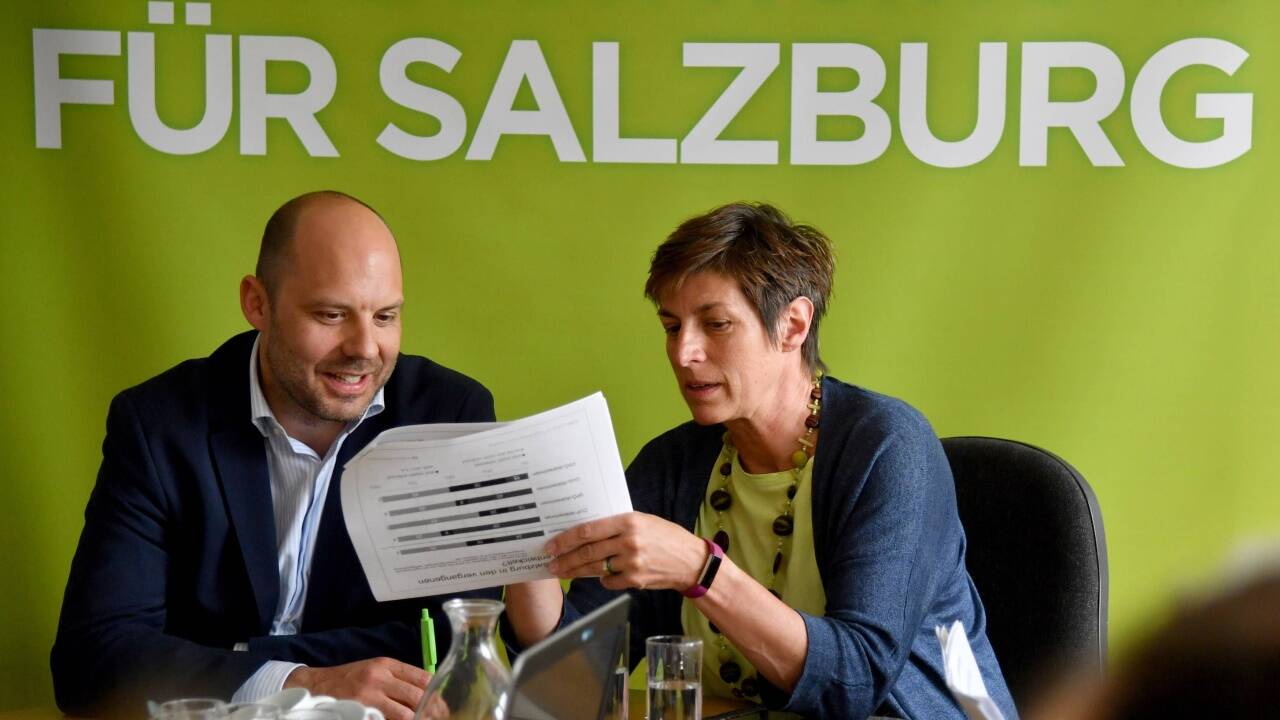 Lhstv. Astrid Rössler und Grünen-Landesgeschäftsführer Rudi Hemetsberger. 