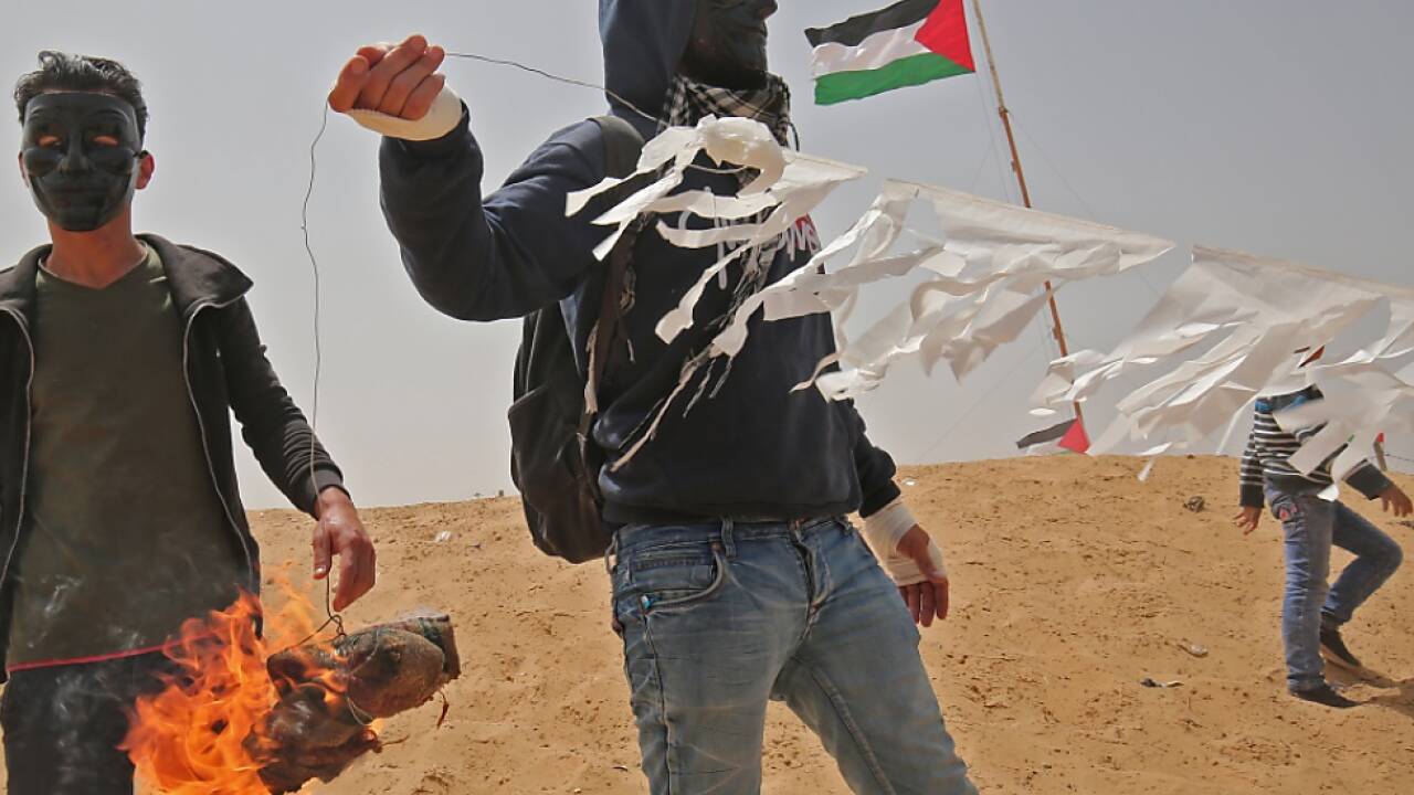 Demonstranten im Gaza-Streifen (hier bei Rafah). 