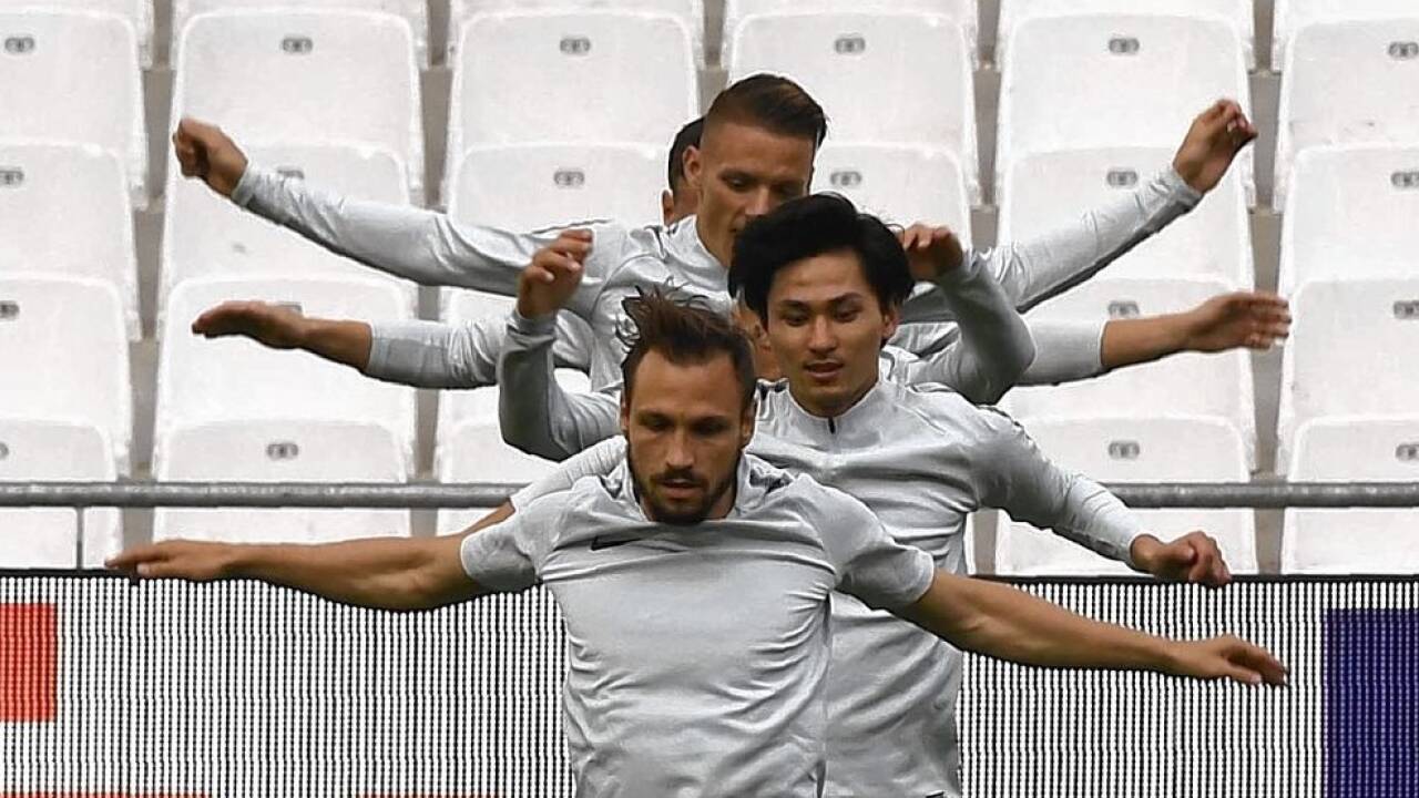 Abschlusstraining von Red Bull Salzburg im Stade Velodrom in Marseille. 