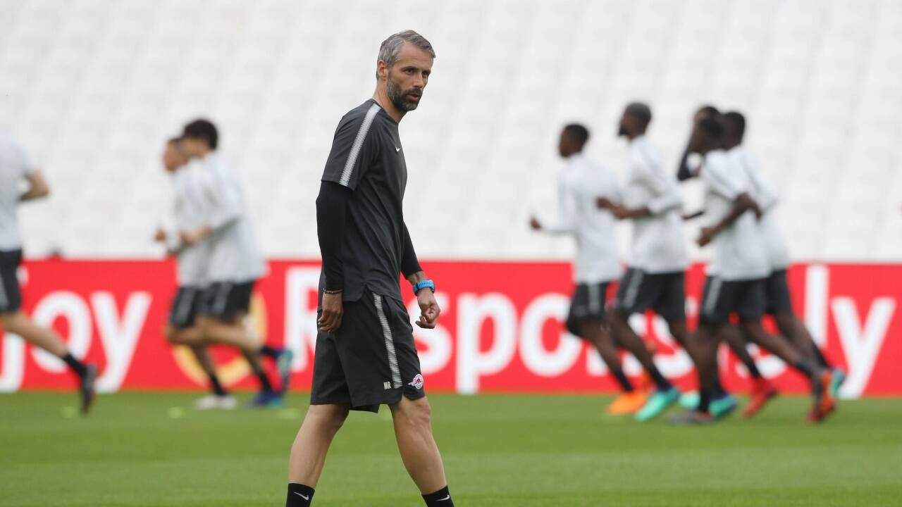 Abschlusstraining von Red Bull Salzburg im Stade Velodrom in Marseille – Trainer Marco Rose. 