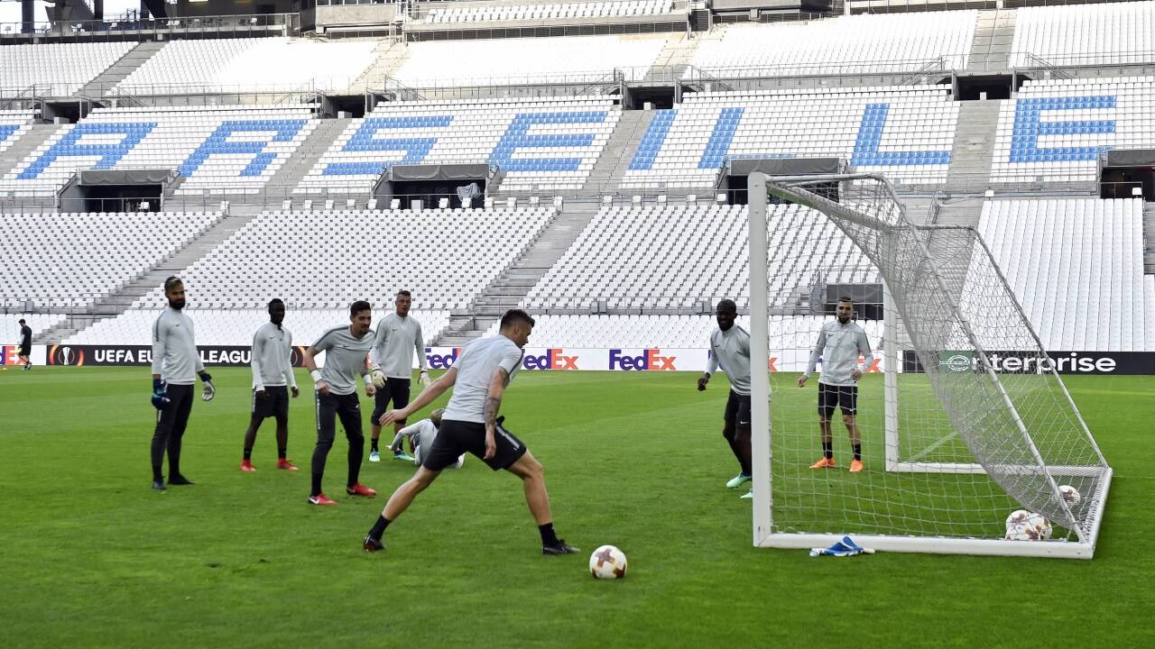Abschlusstraining von Red Bull Salzburg im Stade Velodrom in Marseille. 