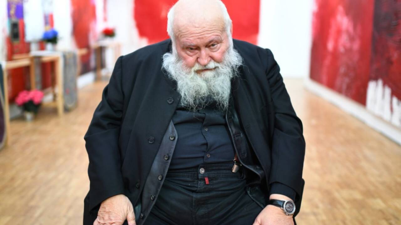 Hermann Nitsch in der Ausstellung in Hinterzarten 
