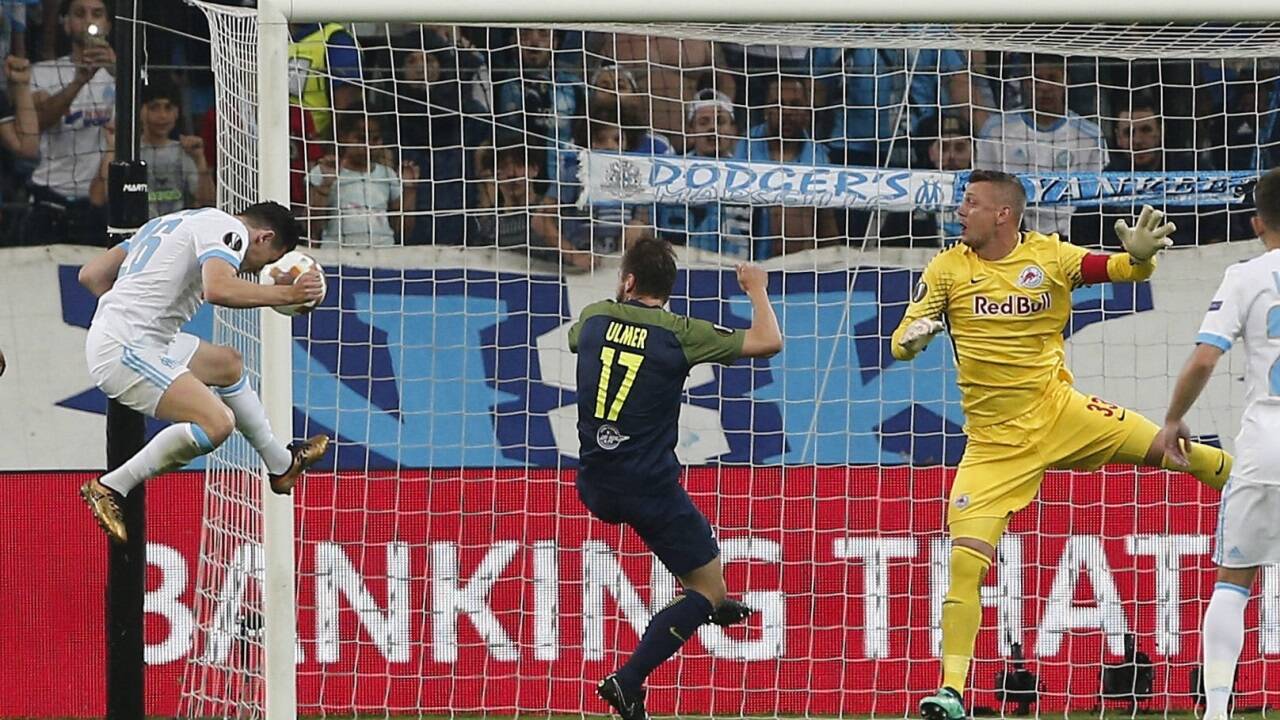 Kopf, Hand, Bauch? Florian Thauvin traf im Hinspiel mit vollem Körpereinsatz. Kopf, Hand, Bauch? Florian Thauvin traf im Hinspiel mit vollem Körpereinsatz.