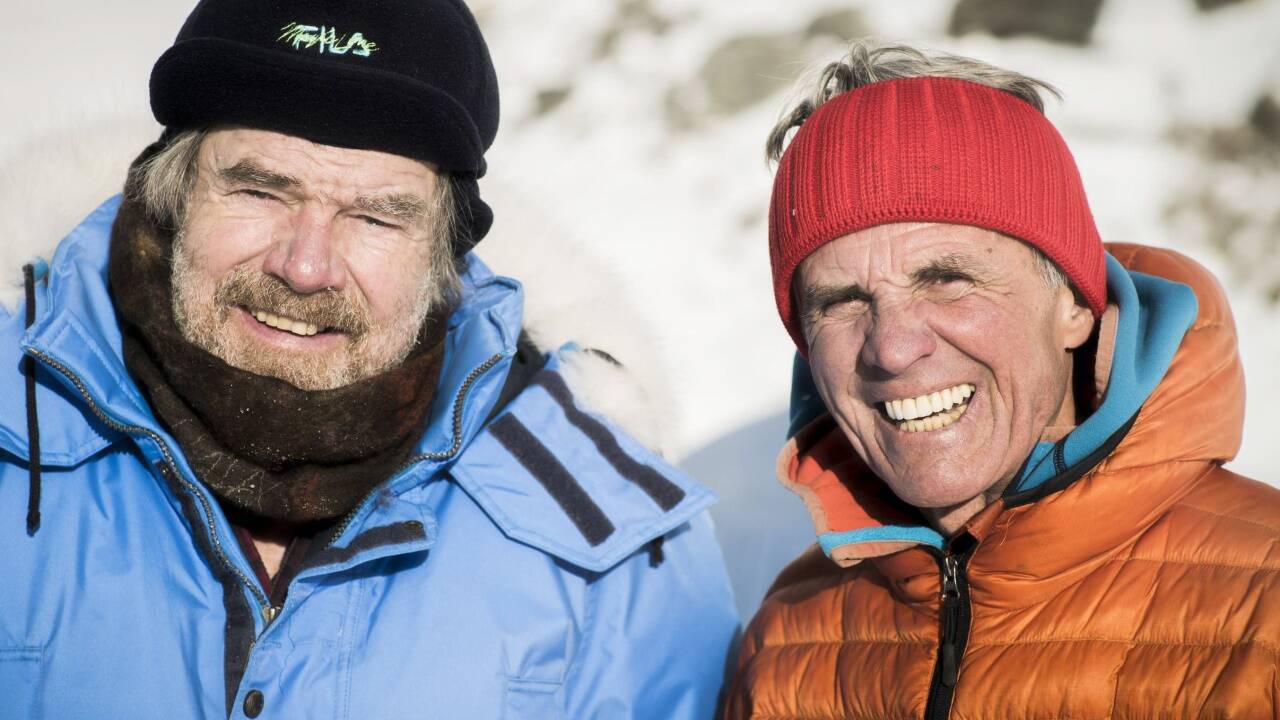40 Jahre später: Reinhold Messner und Peter Habeler (r.). 