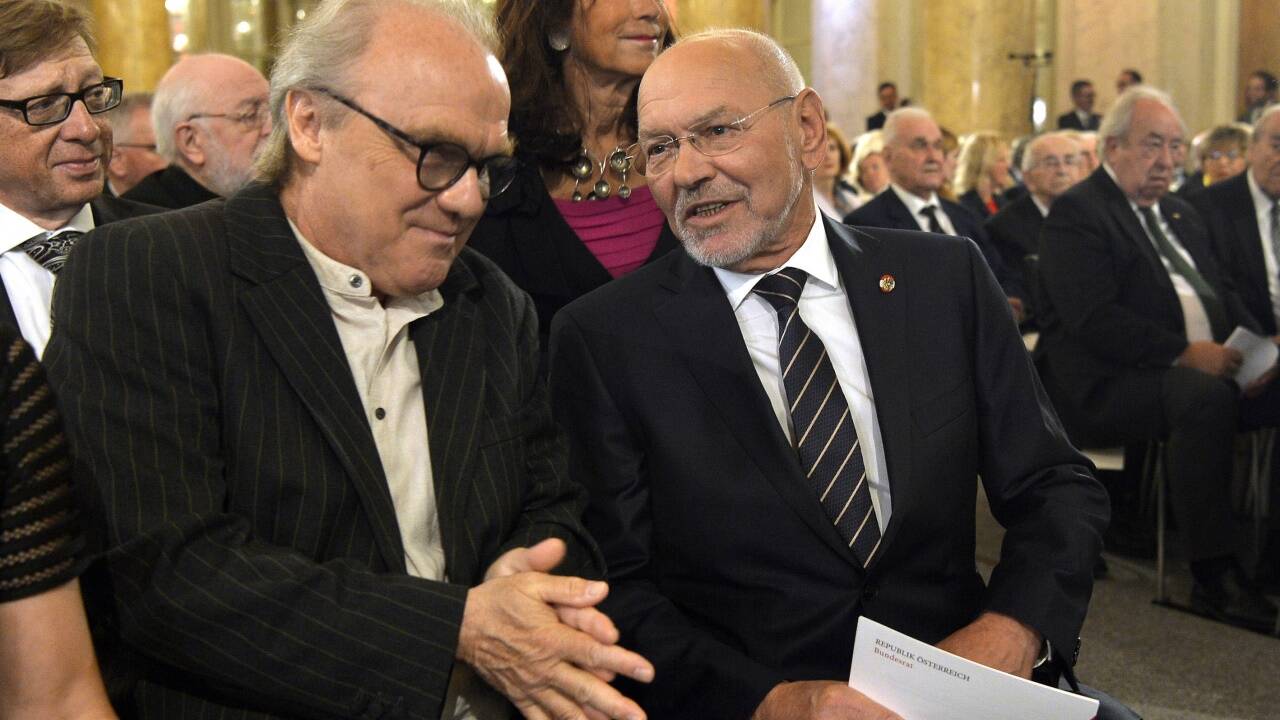 Streitbarer Redner: Michael Köhlmeier (im Bild mit Bundesratspräsident Reinhard Todt). 