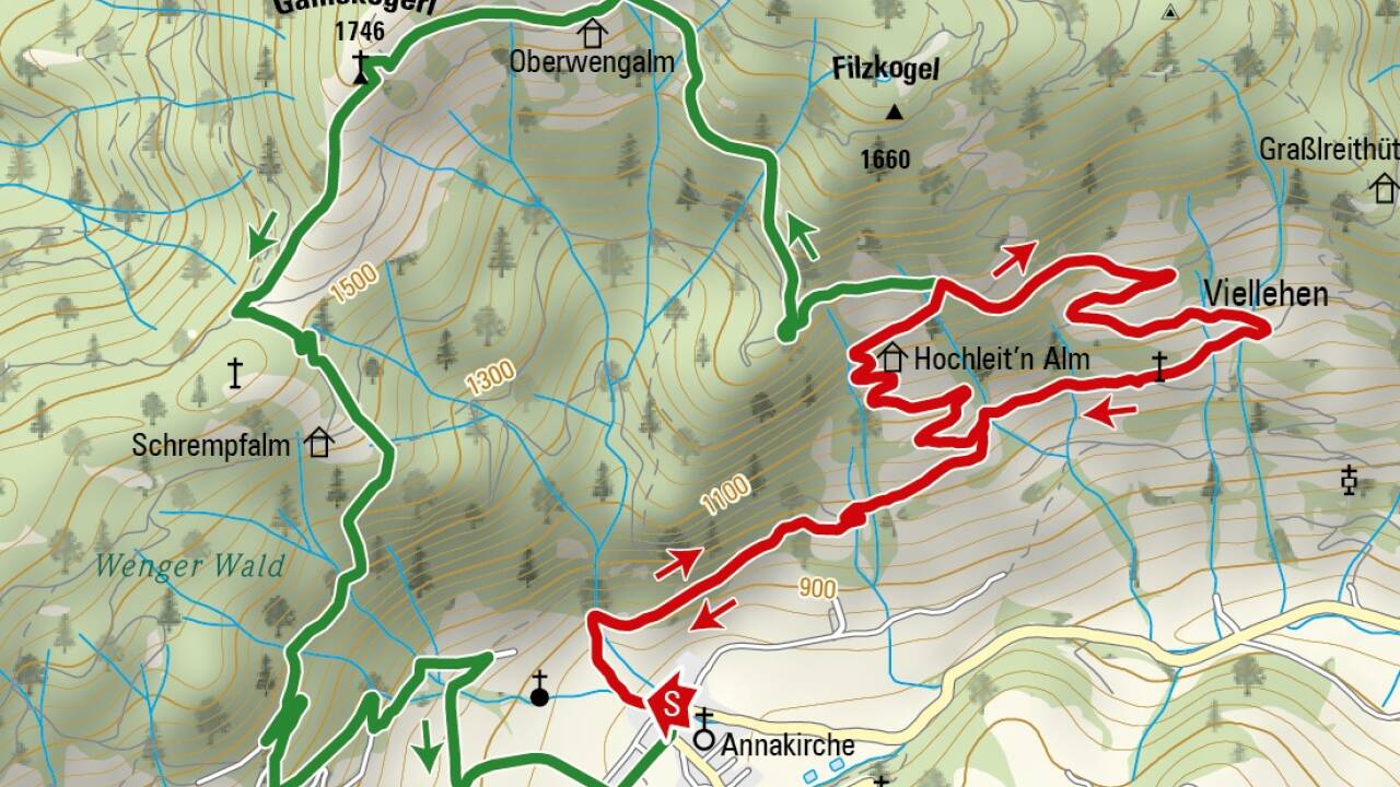 Der Anstieg zur Hochleit’n-Alm kommt dem Himmel immer näher. 