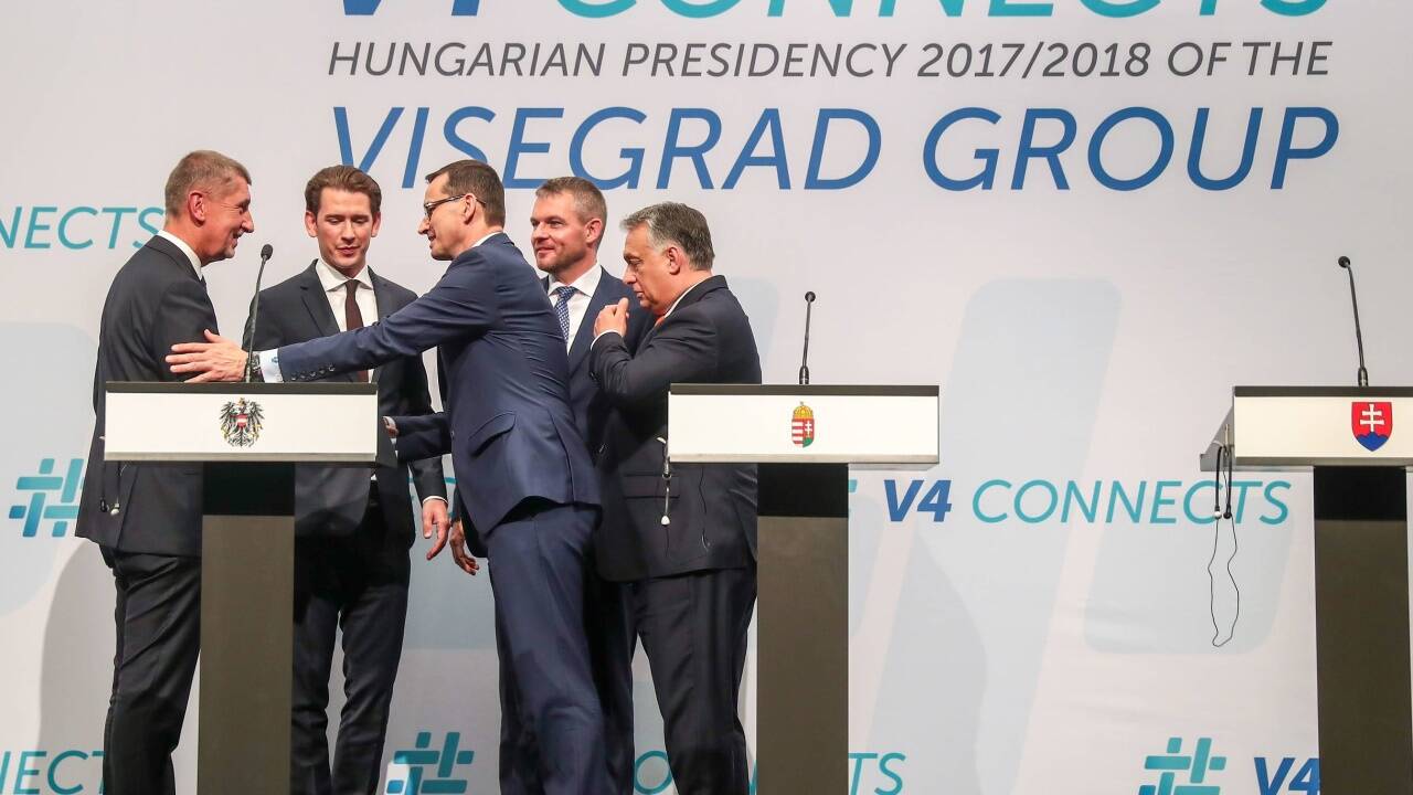 Treffen des der Visegrad-Gruppe und Österreich. 