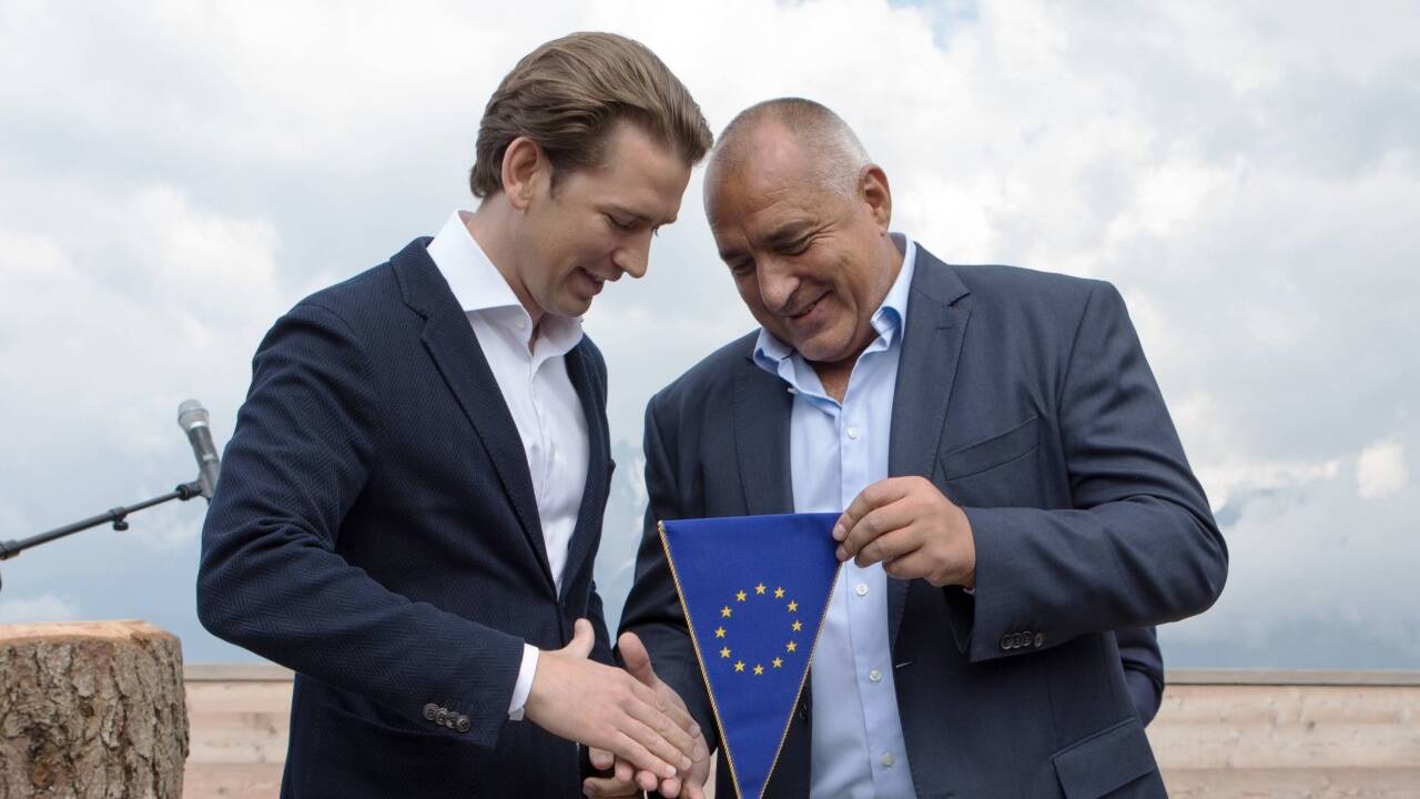 Übergabe des EU-Ratsvorsitzes an Österreich in Schladming. 
