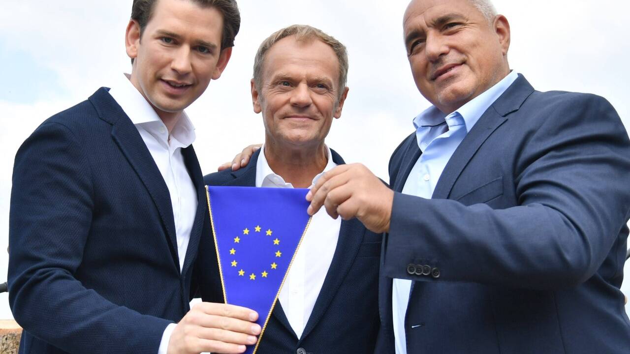 Übergabe des EU-Ratsvorsitzes an Österreich in Schladming. 