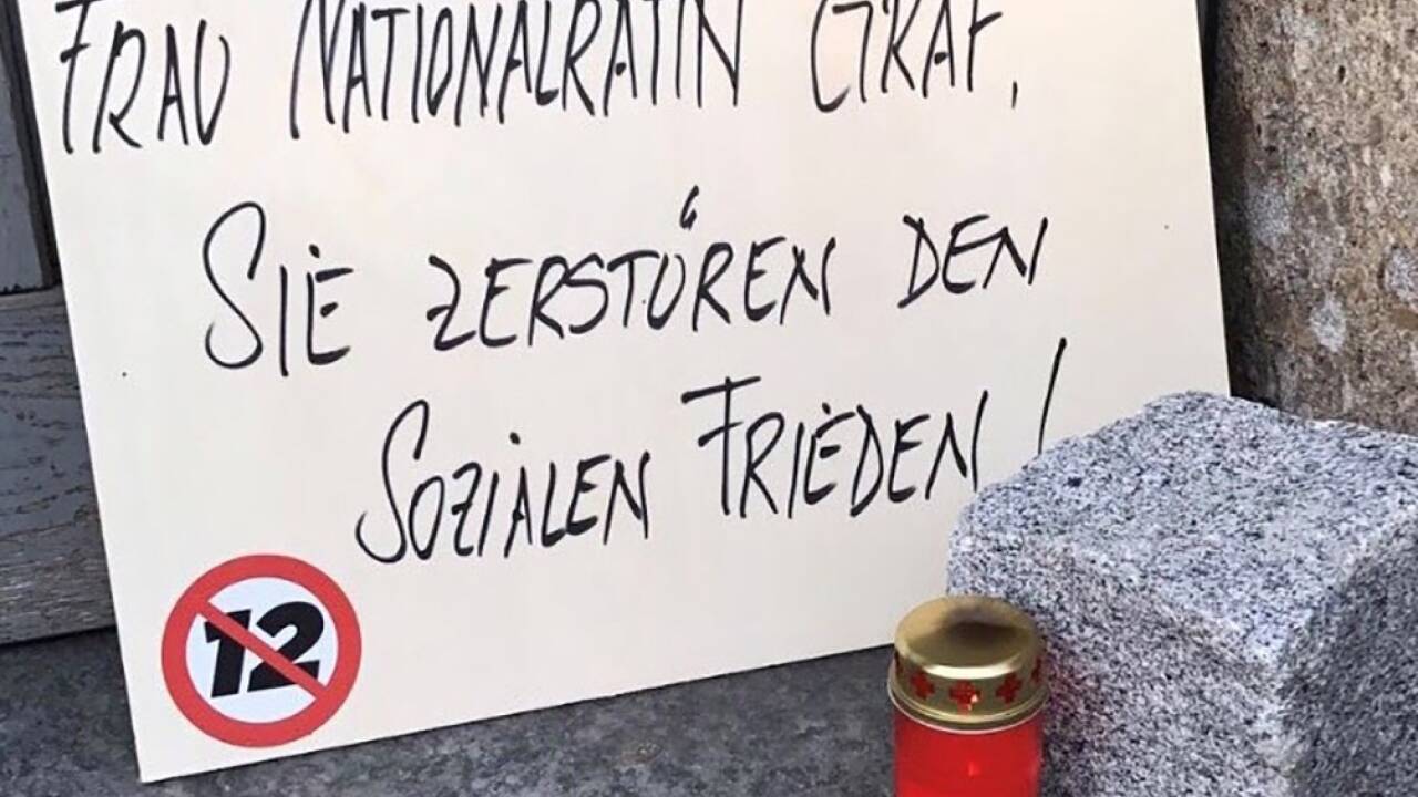Diese Botschaft fand die Salzburger Mandatarin Tanja Graf vor ihrer Bürotür. 