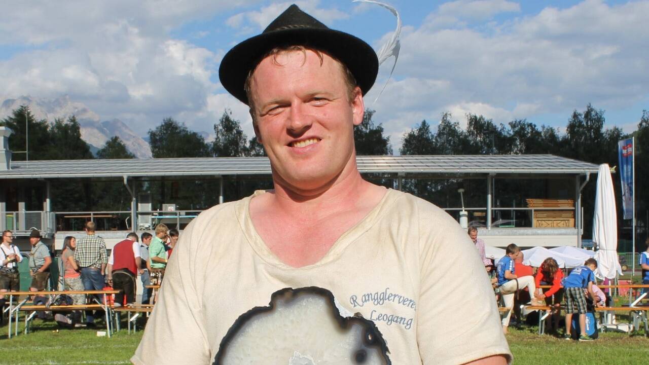 Alois Dum im Juni 2015 bei einem seiner schönsten Siege – als Hagmoar in Leogang.  