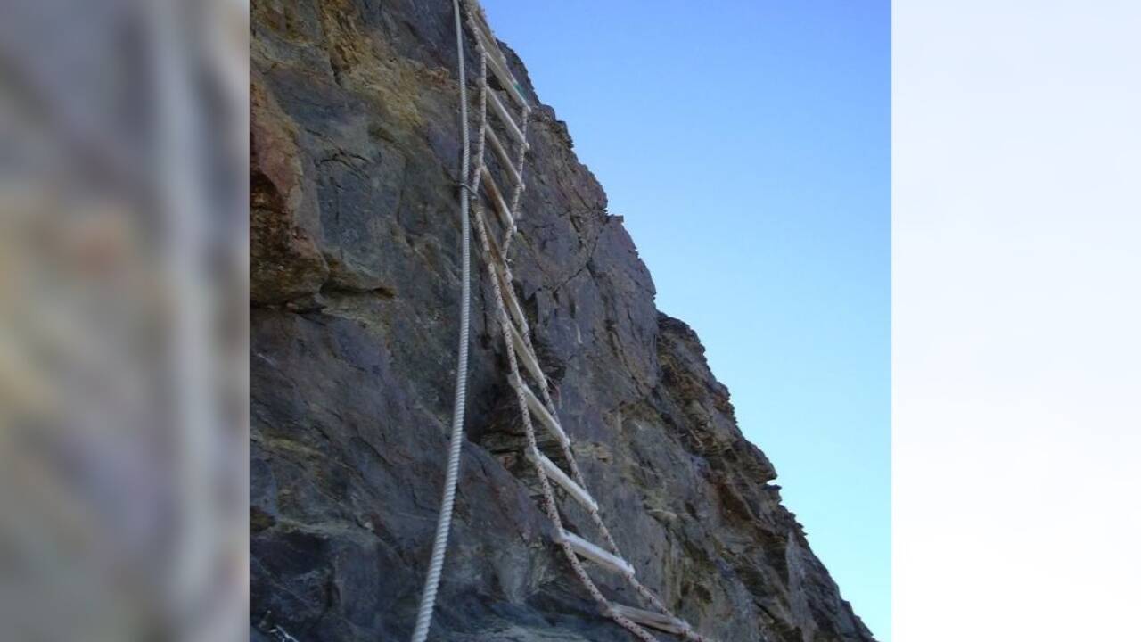 Die Scala Jordan am Liongrat des Matterhorns. 