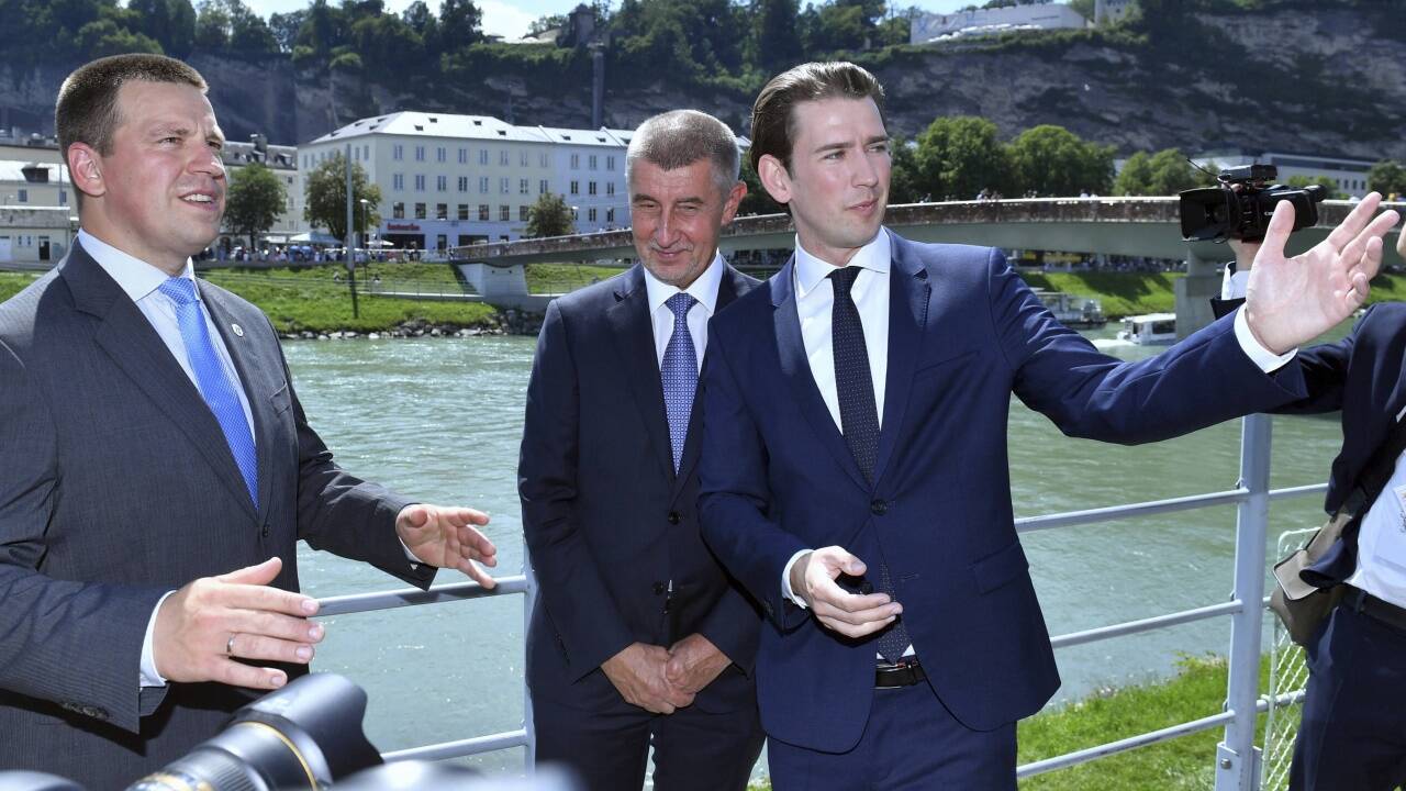 Kanzler Kurz mit den Regierungschefs Ratas und Babis. 