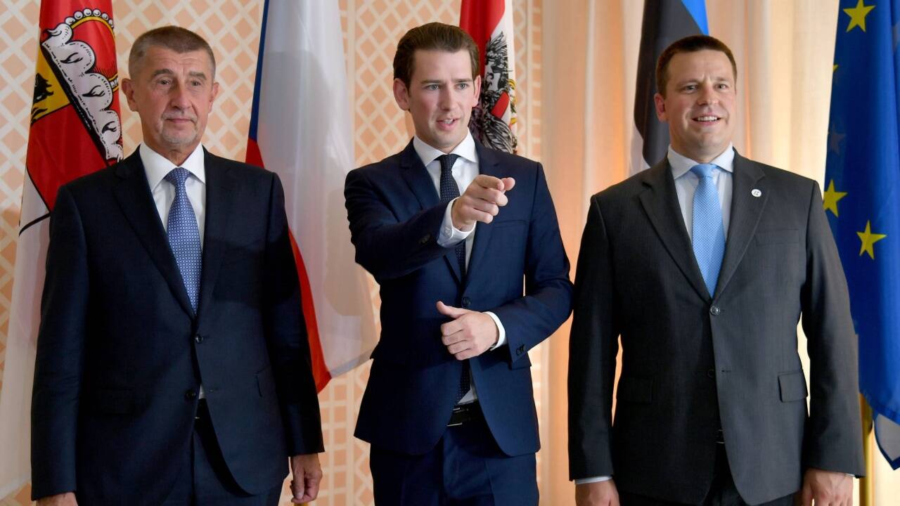 Kanzler Kurz mit den Regierungschefs Ratas und Babis. 