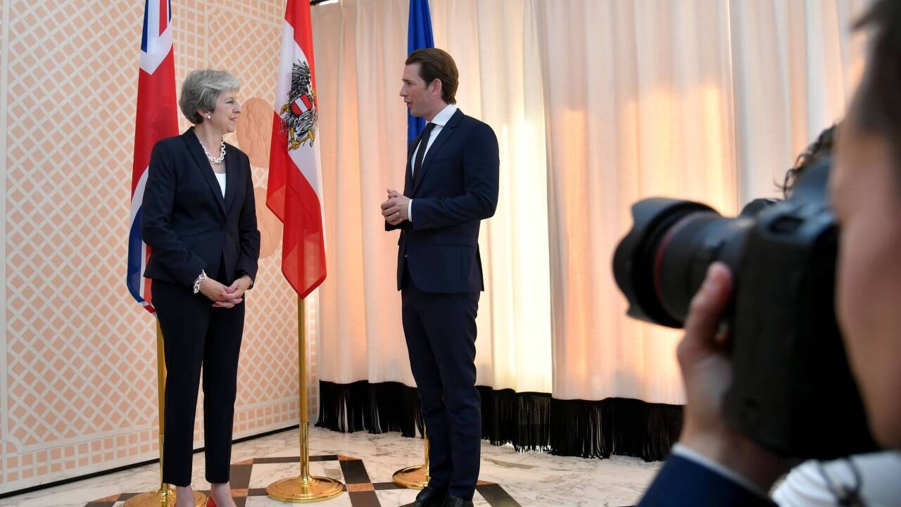 Die britische Premierministerin Theresa May und Bundeskanzler Sebastian Kurz. 