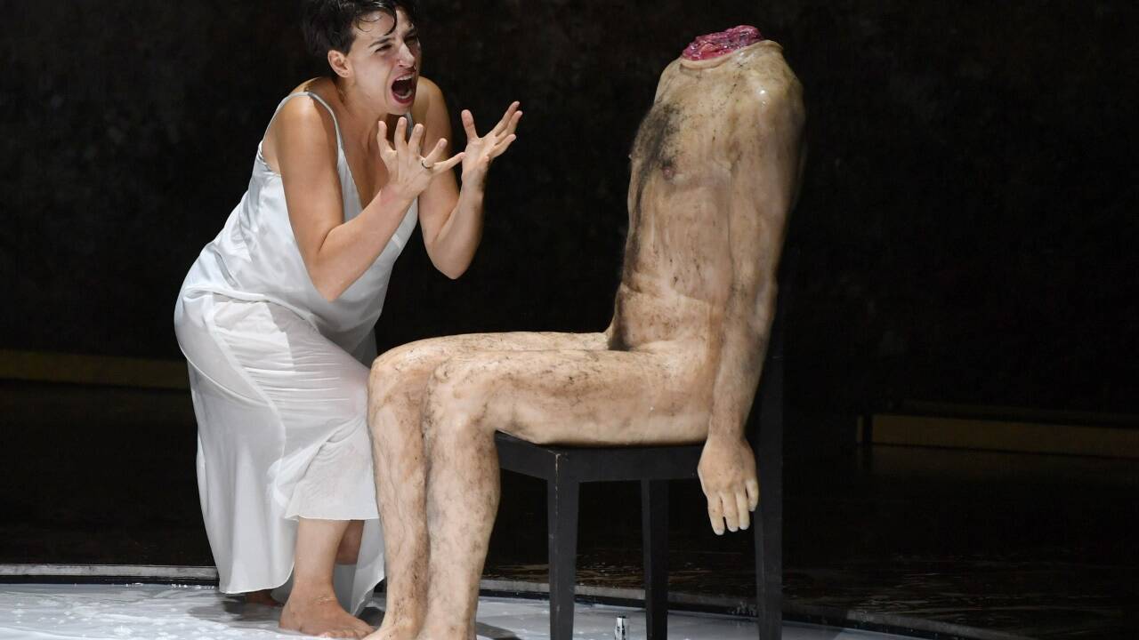 „Salome“ in der Felsenreitschule bei den Salzburger Festspielen: Asmik Grigorian (Salome). „Salome“ in der Felsenreitschule bei den Salzburger Festspielen: Asmik Grigorian (Salome).