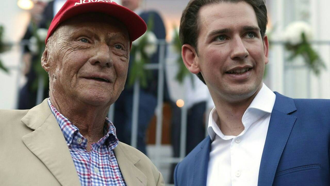 Niki Lauda und Bundeskanzler Sebastian Kurz Ende Juni beim ÖVP-Sommerfest in Wien. 