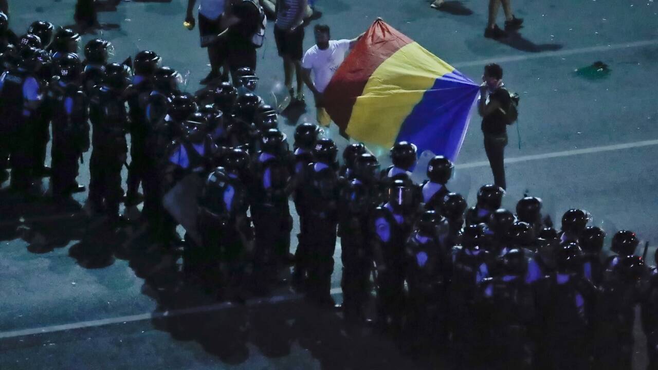 Gewaltszenen in Bukarest. 