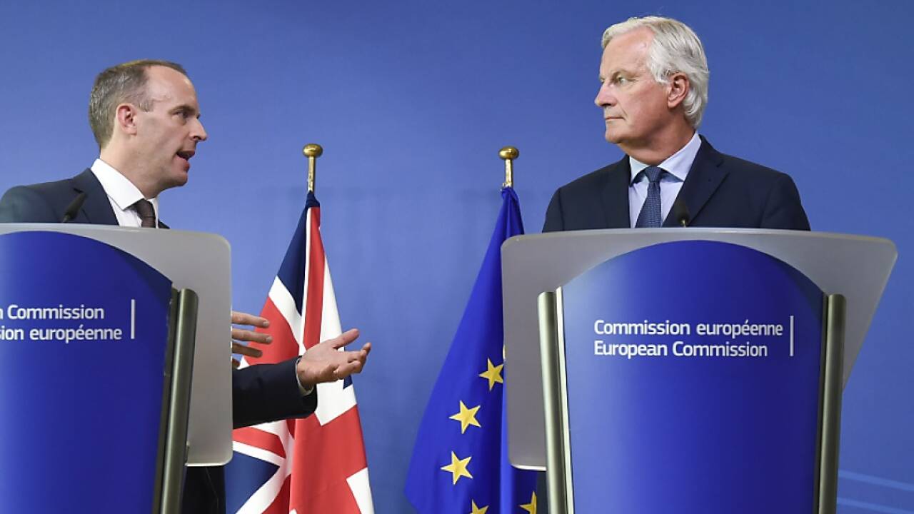 Raab und Barnier bei der gemeinsamen Pressekonferenz 